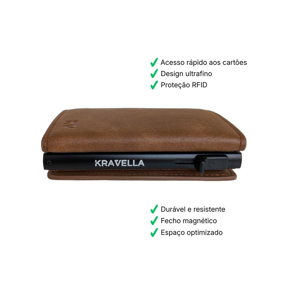 Bolso com carteira Kravella slim e organizada, depois de trocar